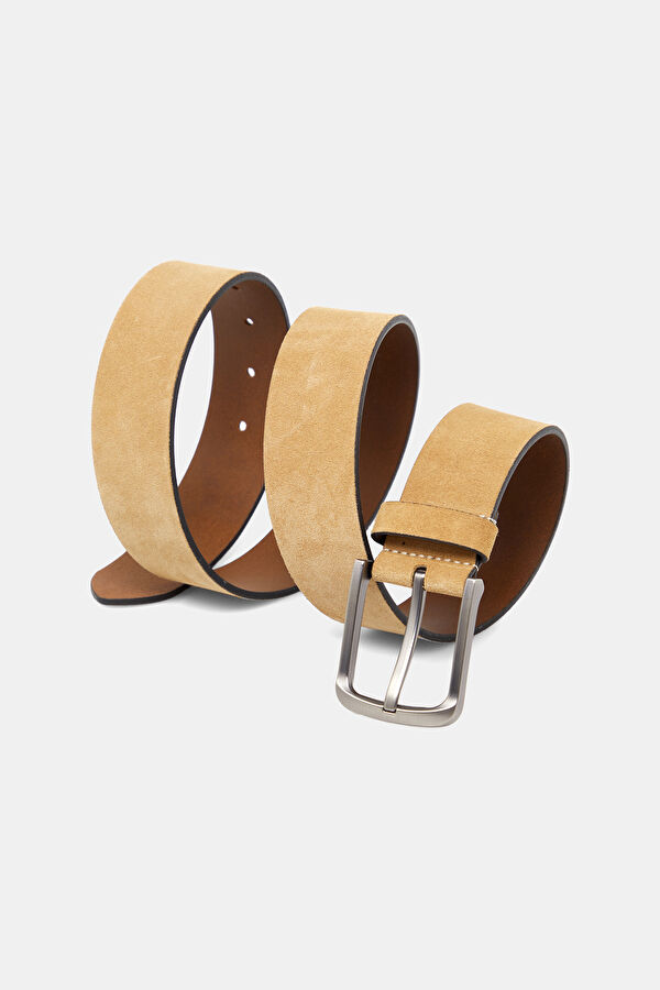 Camel Printed Leather Belt 3