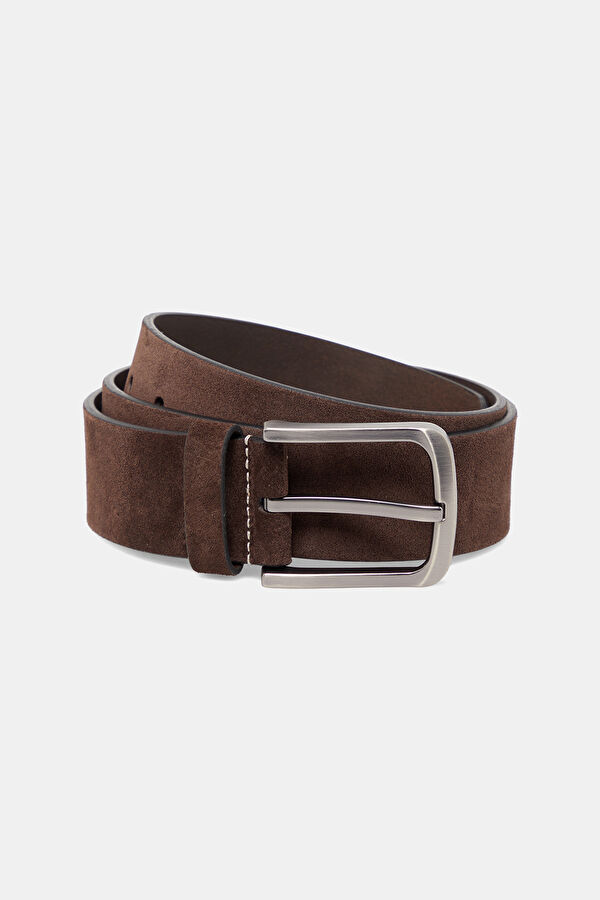 Dark Brown Printed Leather Belt