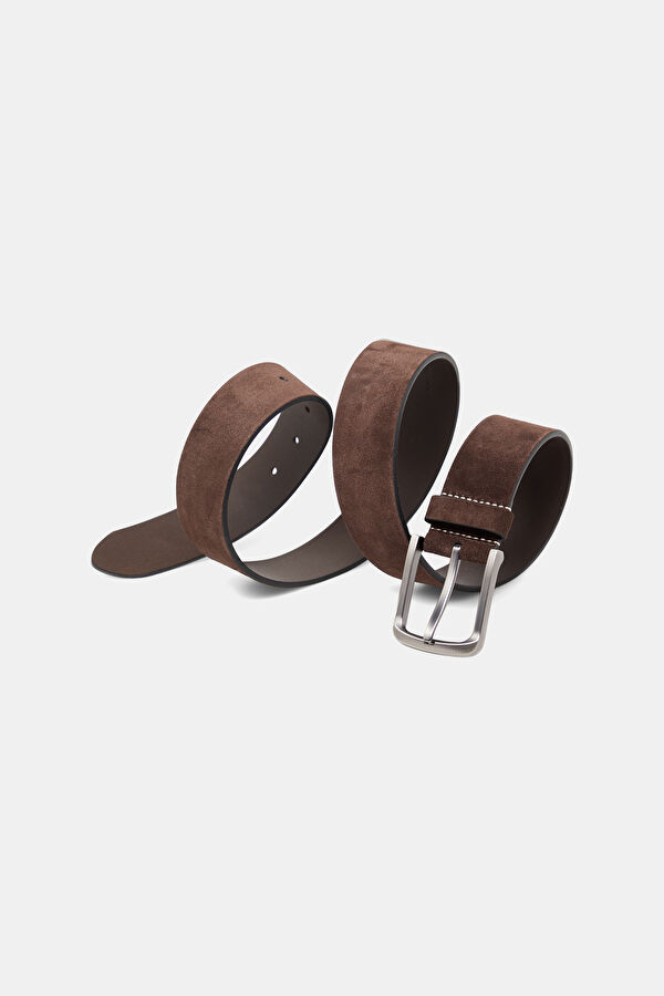 Dark Brown Printed Leather Belt 3
