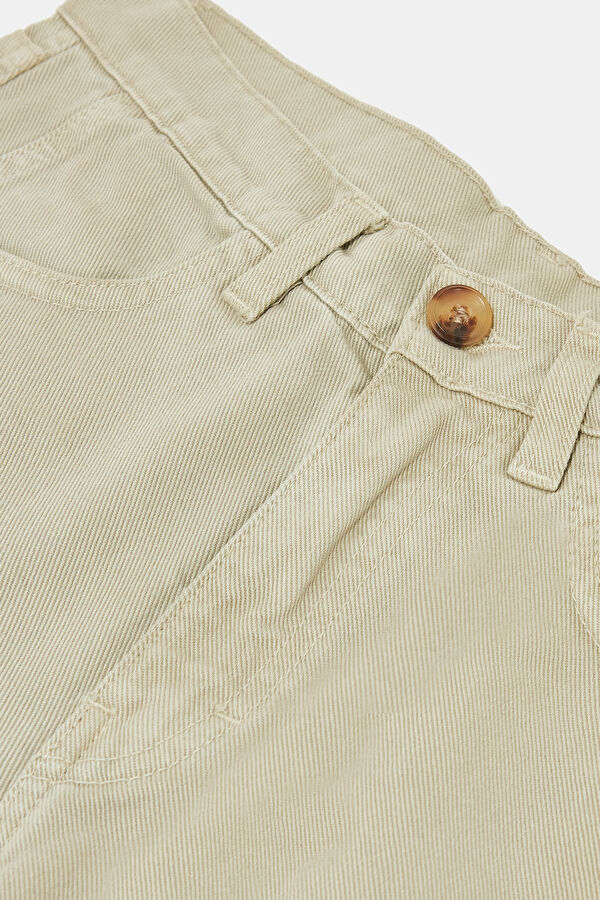 Beige Wide Leg Women's Trousers 3