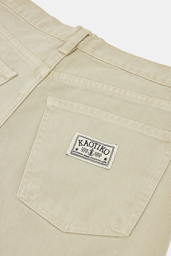 Beige Wide Leg Women's Trousers 4