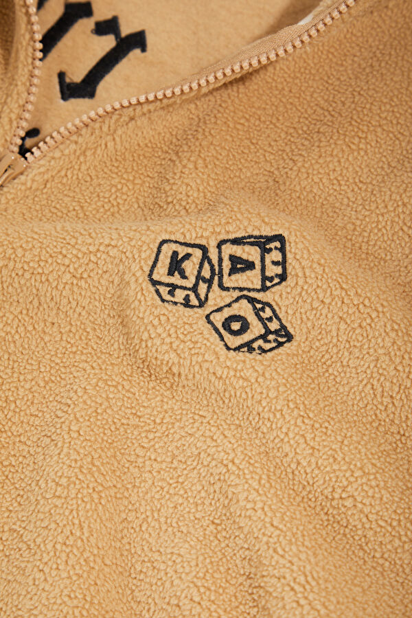 Bej Relax Kalıp Bisiklet Yaka Kadın Sweatshirt 4