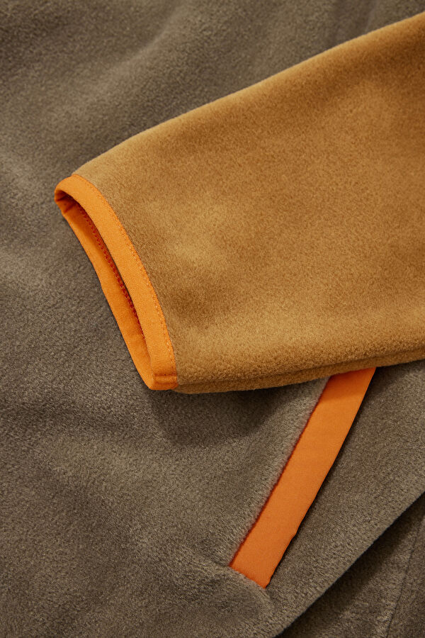 Camel Dik Yaka Erkek Sweatshirt 4