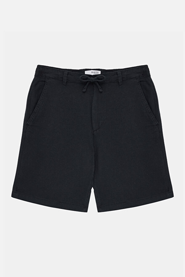 Black Linen Shorts