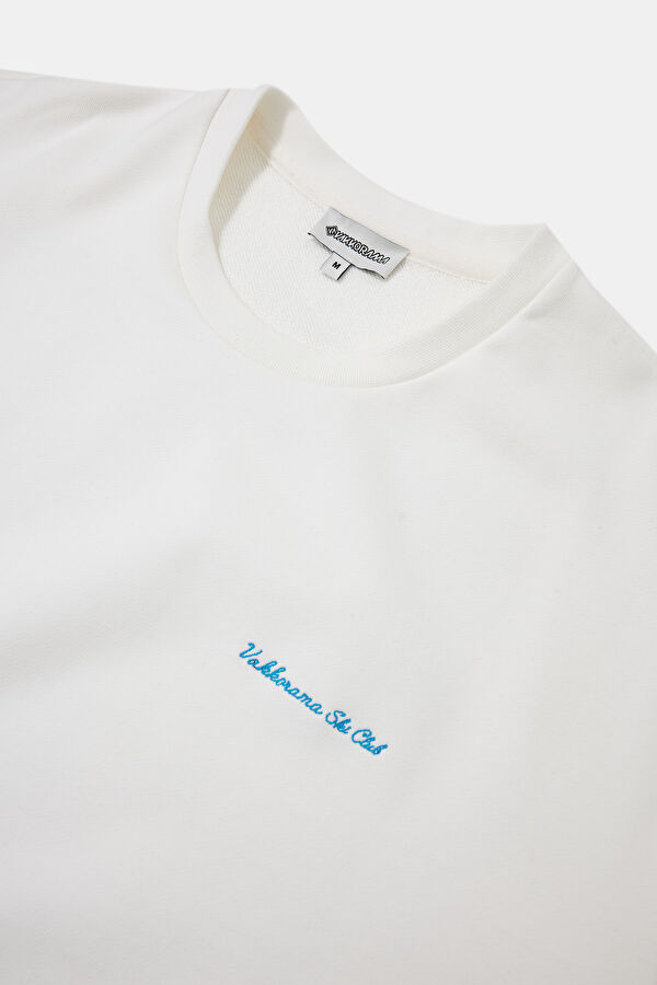 Ekru Bisiklet Yaka Erkek Sweatshirt 3