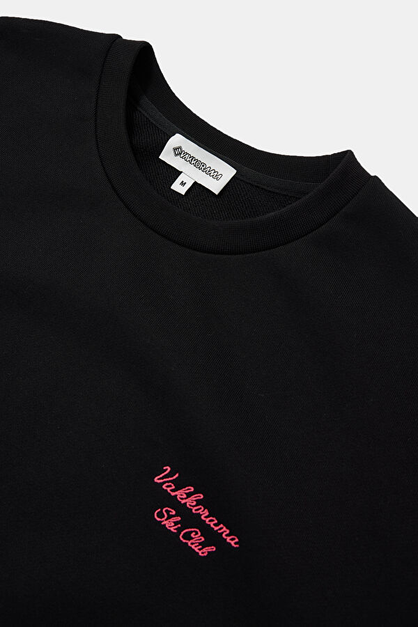 Siyah Bisiklet Yaka Erkek Sweatshirt 3