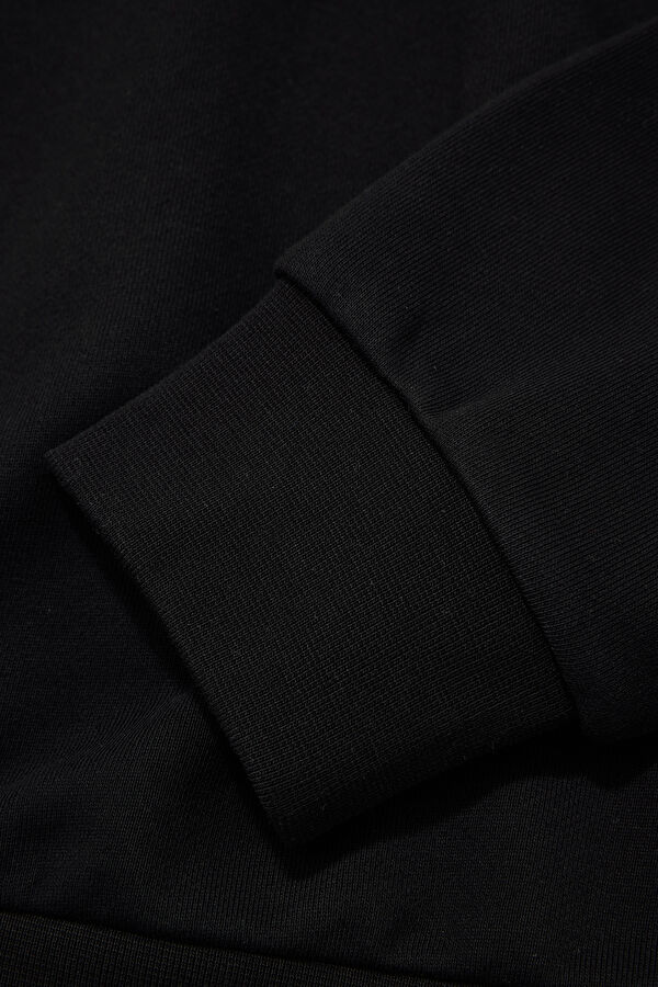 Siyah Bisiklet Yaka Erkek Sweatshirt 4