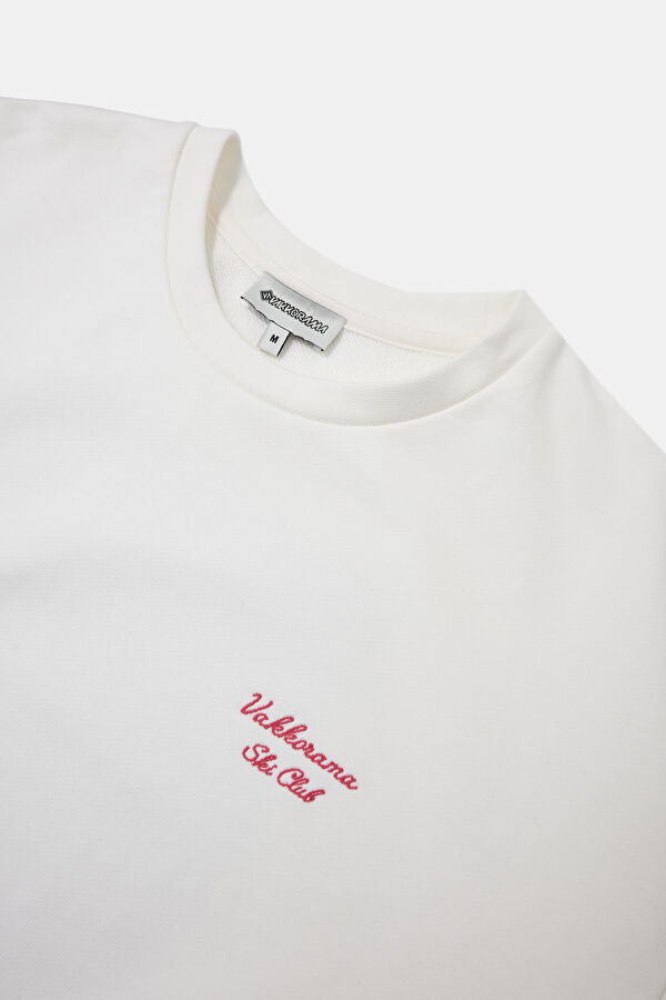 Ekru Bisiklet Yaka Erkek Sweatshirt 3