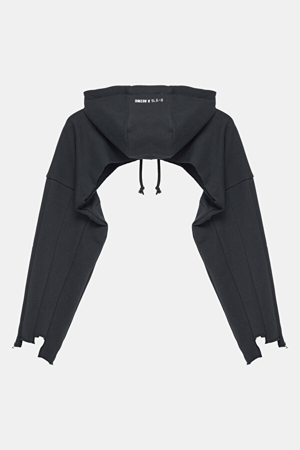 Black Hooded Women's Sweatshirt 2