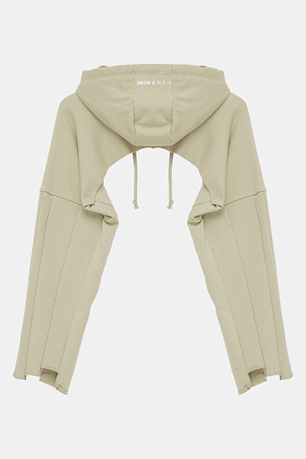Beige Hooded Women's Sweatshirt 2