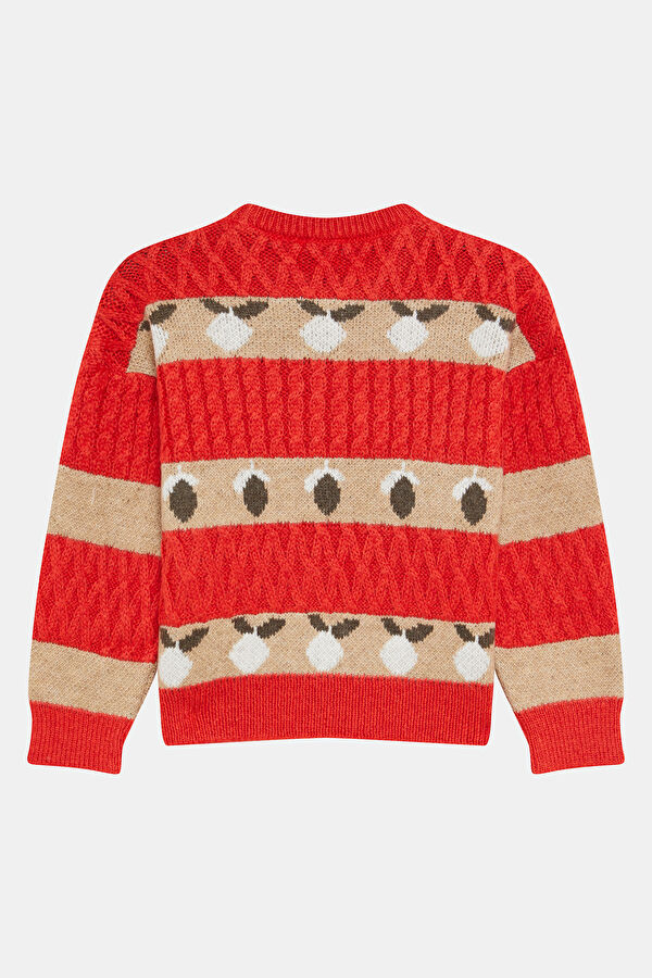 Multicolored Patterned Knit Kids Sweater 2