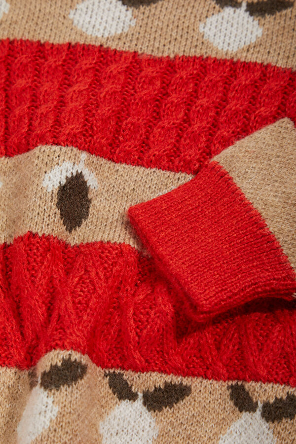 Multicolored Patterned Knit Kids Sweater 4