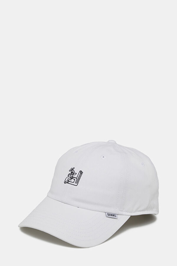 White Printed Hat
