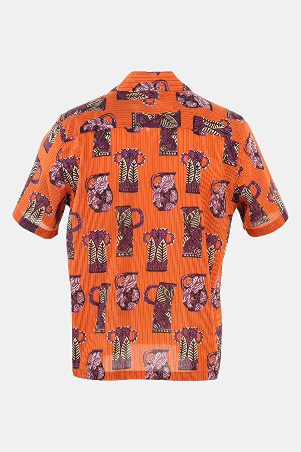 Relax Mold Orange Patterned Retro Shirt 2