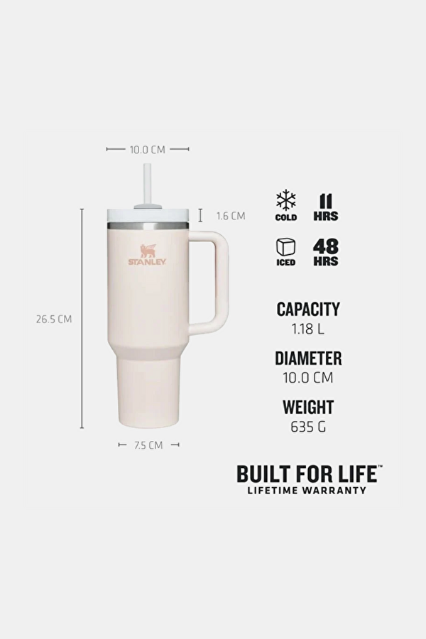 Quencher Pipetli Termos Bardak Gül Kurusu 1.18 Lt 5