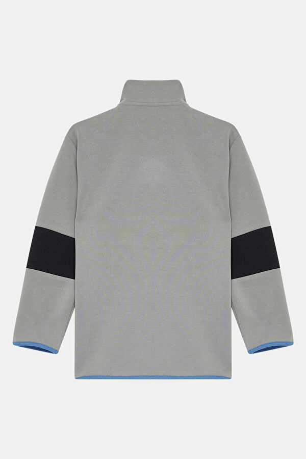 Gray Stand-Neck Kids Sweatshirt 2