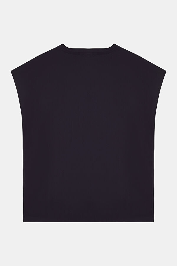 Navy Blue Crew Neck Women's T-Shirt 2