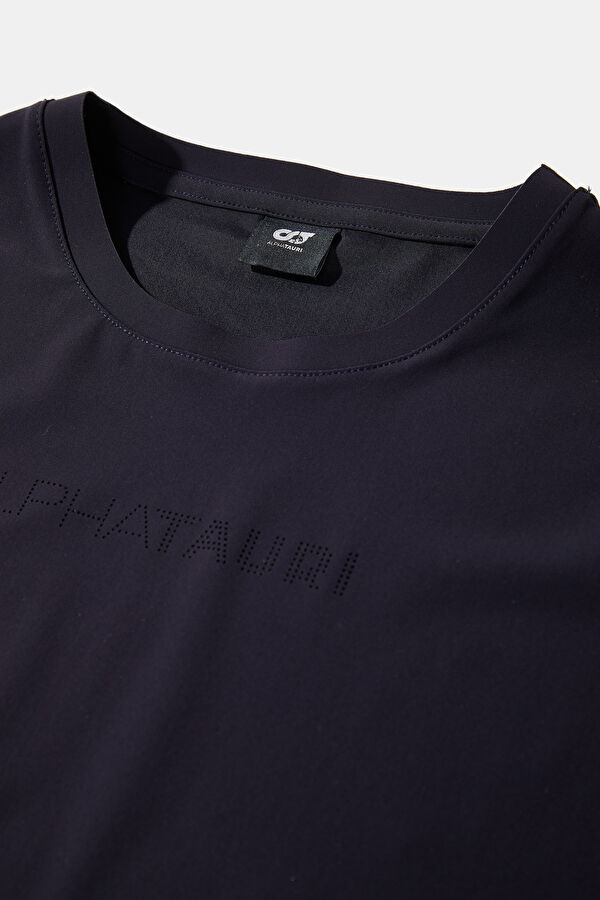 Navy Blue Crew Neck Women's T-Shirt 3