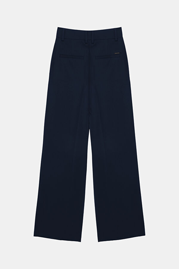 Navy Blue Wide Leg Women's Trousers 2
