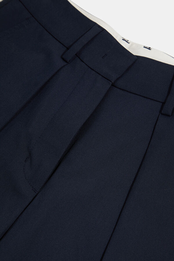 Navy Blue Wide Leg Women's Trousers 3