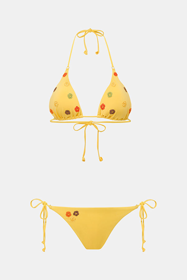 Flowery Açık Sarı Desenli Bikini