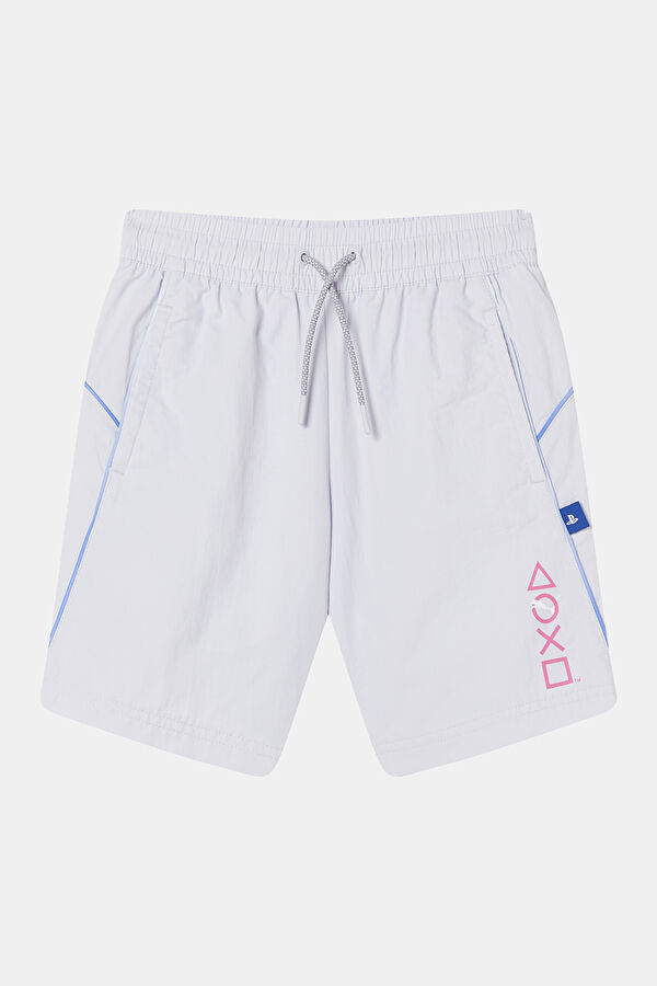 Silver Patterned Kids' Shorts