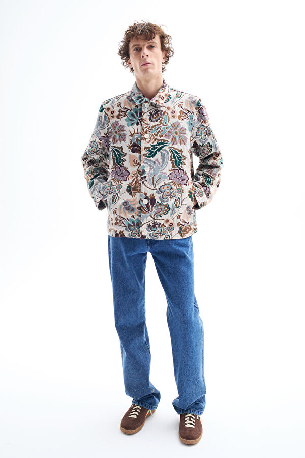 Multicolored Button Men's Jacket