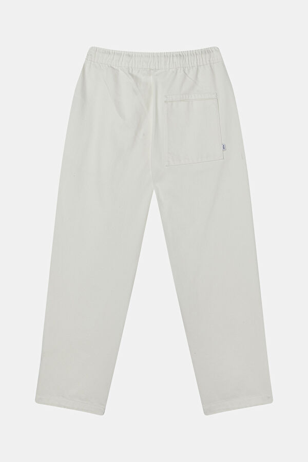 Relax Fit Off-White Wide Leg Organic Cotton Men's Trousers 2