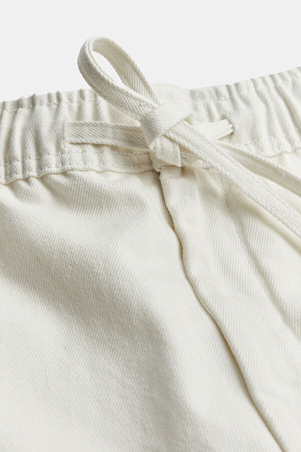 Relax Fit Off-White Wide Leg Organic Cotton Men's Trousers 3