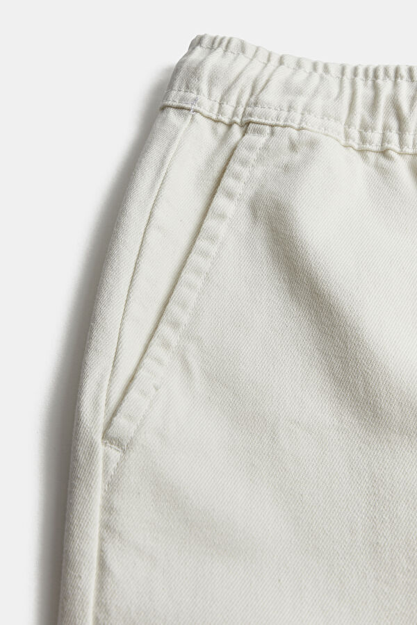 Relax Fit Off-White Wide Leg Organic Cotton Men's Trousers 4