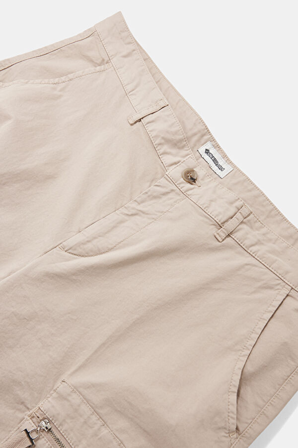 Beige Straight Leg Men's Trousers 3