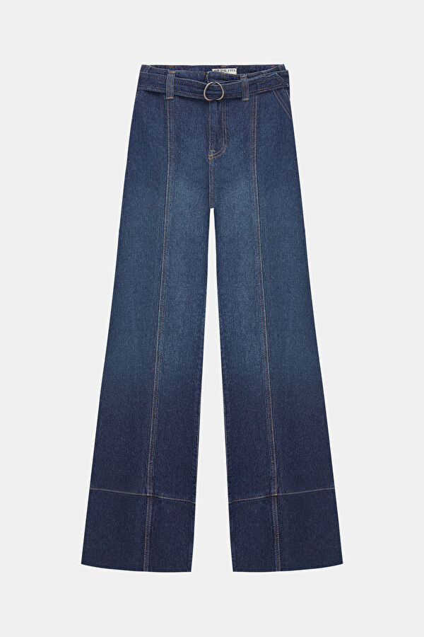 Blue Wide Leg Pants 3