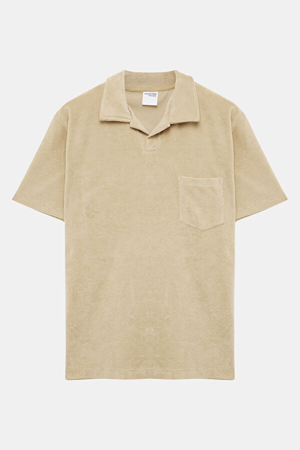 Bej Polo Yaka Erkek T-Shirt