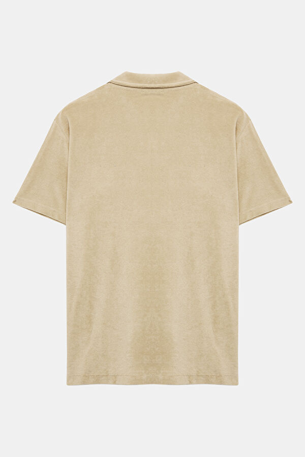 Bej Polo Yaka Erkek T-Shirt 2