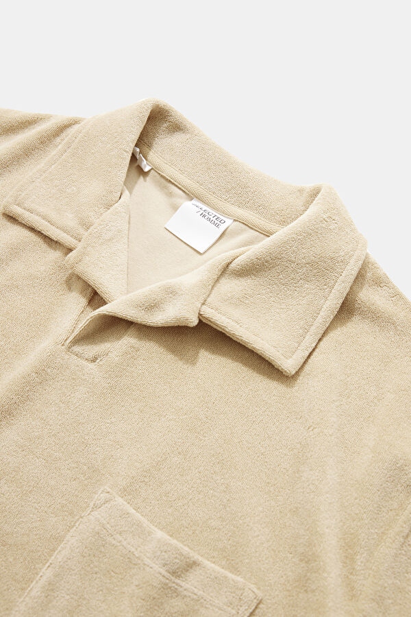 Bej Polo Yaka Erkek T-Shirt 3