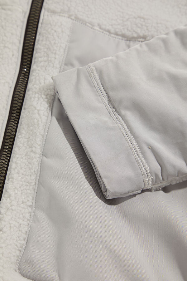 White Men's Zippered Jacket 5
