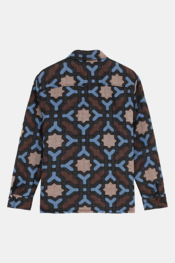 Relax Fit Black Patterned Men's Shirt 2