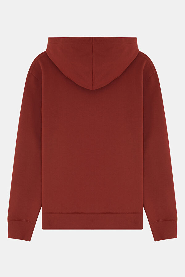 Red Relax Fit Hooded Men's Sweatshirt 2