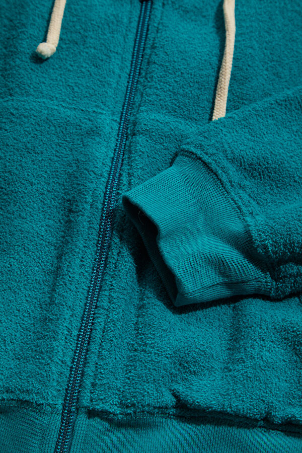 Turquoise Relax Fit Hooded Women's Sweatshirt 4