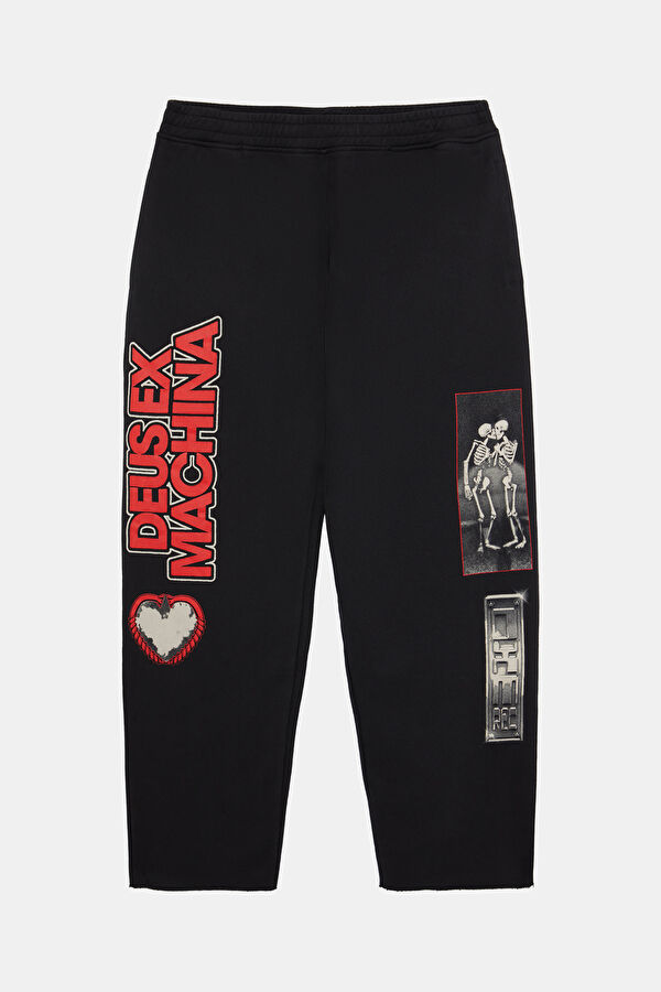 Relax Fit Anthracite Wide Leg Sport Men's Trousers