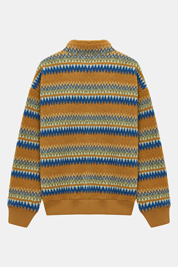 Çok Renkli Relax Kalıp Dik Yaka Erkek Sweatshirt 2