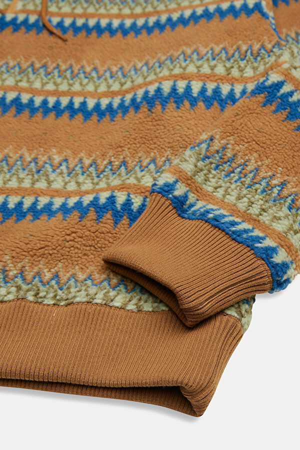 Çok Renkli Relax Kalıp Dik Yaka Erkek Sweatshirt 5