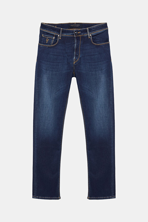 İndigo Boru Paça Jean Erkek Pantolon