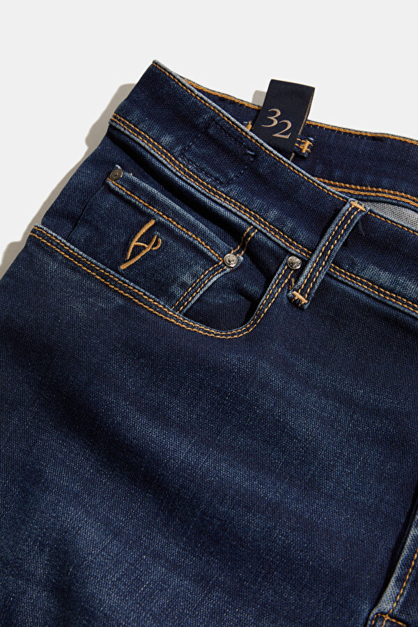 İndigo Boru Paça Jean Erkek Pantolon 3