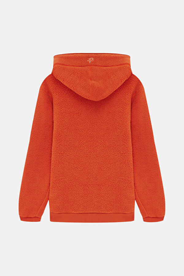 Turuncu Kapüşonlu Erkek Sweatshirt 2