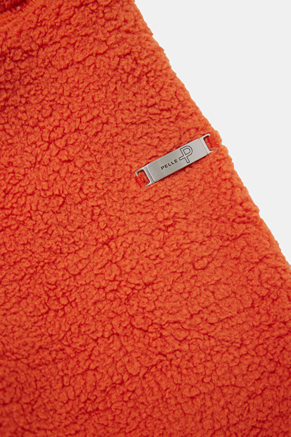 Turuncu Kapüşonlu Erkek Sweatshirt 4