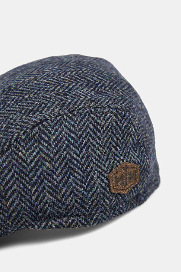 Blue Flannel Melange Wool Hat 3