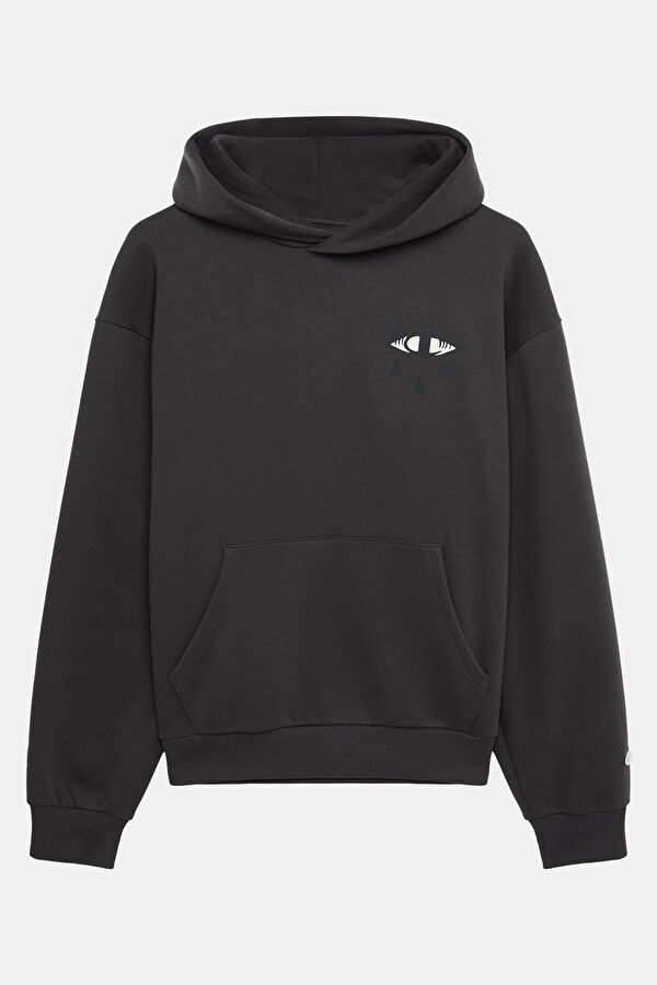 Anthracite Relax Fit Hooded Men's Sweatshirt