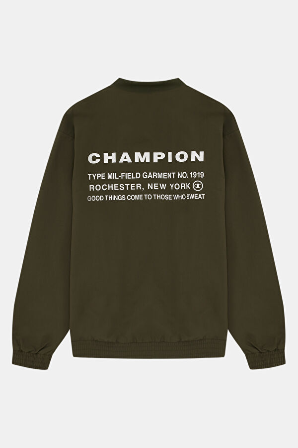 Haki Relax Kalıp Bisiklet Yaka Erkek Sweatshirt 2