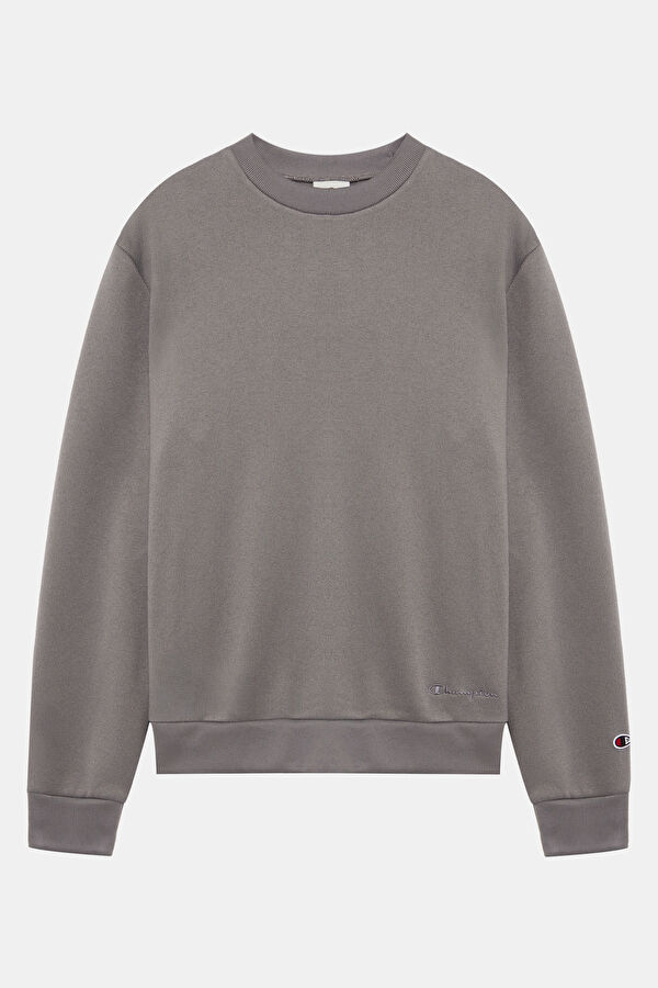 Gri Relax Kalıp Bisiklet Yaka Sweatshirt